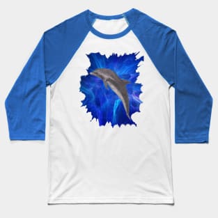 Dolphin blue splash Baseball T-Shirt